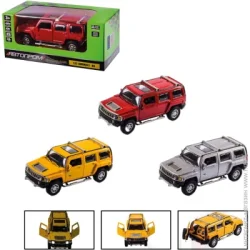 Автопром Машина металл 3 цвета, 1:32 Hummer H3 свет, звук (68321)