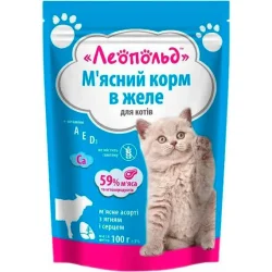 Консерва для котів Асорті м'ясне з ягням і серцем в желе 100г