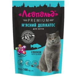 Леопольд Корм для котів Premium М'ясний делікатес із лососем 100 г