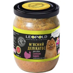 Консервы Леопольд Корм влажный для всех пород Premium Мясной деликатес с индейкой 500 г