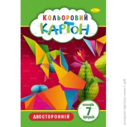 Апельсин Набір кольорового картону А4 7 кольорів 230г/м2 КДК-А4-7