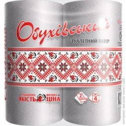 Туалетний папір Обухов Обухівська двошаровий сірий 4 шт (4820003833803)