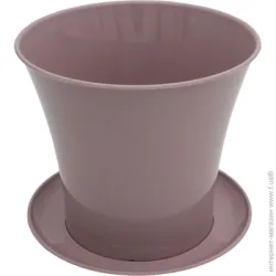 Омела Горшок пластиковый Акварель 0,6 л D 12 см круглый 0,6 л пудровый