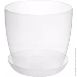 Омела Горшок пластиковый глянцевый круглый 1,4 л прозрачный