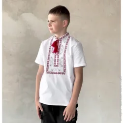 Рубашка Едельвіка Вышиванка для мальчиков р.152 белый 163-25/09