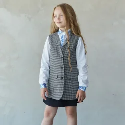 Детский жилет Едельвіка Жилет для девочки р.158 черный/белый 03-24/00