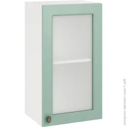 Грейд Шкаф верхний с витриной МС Прованс изумруд 40х72х31,5 см, прованс изумруд