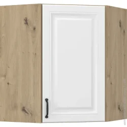 Грейд Шафа верхня кутова МС Глорія ВУФ 59,4х72х59,4 см білий/дуб артизан