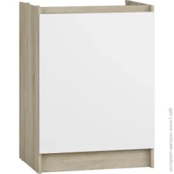 Грейд Тумба нижняя под мойку МС Снежана 60х82х46,6 см белый/дуб сонома