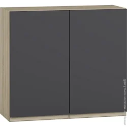 Грейд Шафа верхня МС Джетта 80х72х31,7 см, графіт сірий/дуб сонома
