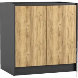 Грейд Тумба нижняя под мойку МС Идея Крафт 80х82х52,3 см дуб крафт золотой/графит