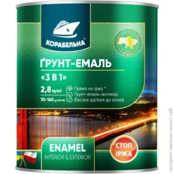 Корабельна Грунт-эмаль 3 в 1 хаки мат 0,9кг