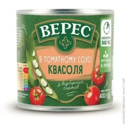 Овочева консервація Верес Квасоля в томатному соусі 400 г