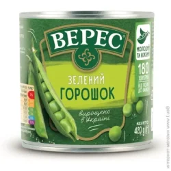 Овочева консервація Верес Зелений горошок 420 г