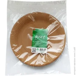 Тарелка мелкая Інпак Тарелка одноразовая бумажная 23 см 10 шт.