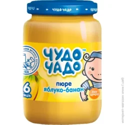 Пюре фруктове Чудо-Чадо з 6 місяців Яблуко-банан 170 г (4820016253353)