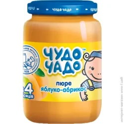 Пюре фруктове Чудо-Чадо з 4 місяців Яблуко-абрикос 170 г (4820016251427)