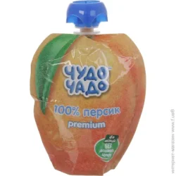 Пюре фруктове Чудо-Чадо з 4 місяців Персик без цукру пауч 90 г (4820016254121)