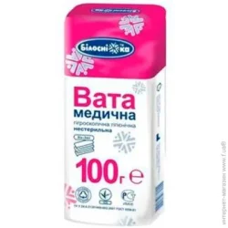 Білосніжка Вата медицинская гигиеническая нестерильная зиг-заг 100 г 1 шт.