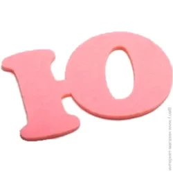 Кольоровий картон Діамантові Ручки Буква Ю з фетру червоний 2 мм, 10 см