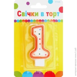 Свеча Ві Та Ві Свечи для торта цифра 1 7см 1 шт.