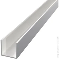 Алюпро Швеллер алюминиевая 40x2 мм 1000 мм гладкий анодированое серебро