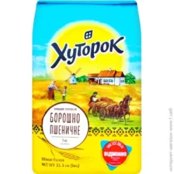 Мука Хуторок Борошно ТМ пшеничне вищий сорт 1 кг