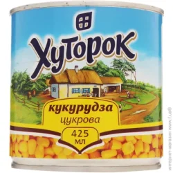Овощная консервация Хуторок Кукуруза сахарная стерилизованная 425 мл