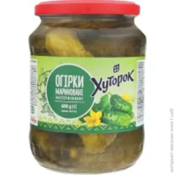 Овочева консервація Хуторок Огірки мариновані 680 г
