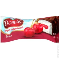 Сир Дольче Віта Сирок Дольче глазурований термізований 15% з наповнювачем вишня