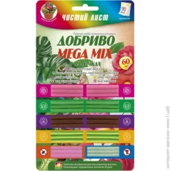 Чистий Лист Удобрение в палочках MEGA MIX 60 шт