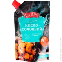 Щедро Соус ТМ Кисло-солодкий 200 г 4823097407615
