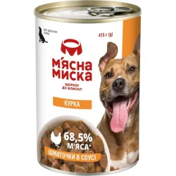 Консерви М’ясна Миска Консерва для всіх порід шматочки у соусі курка 415 г