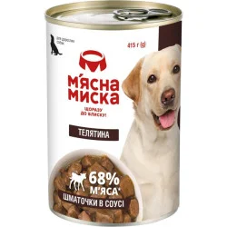 Консерви М’ясна Миска Консерва для собак для всіх порід шматочки в соусі телятина (92154) 415 г