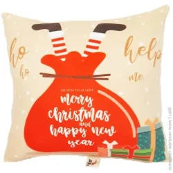 Подушка Анна декоративная Подушка декоративная Мешок Санты Merry Christmas бежевый