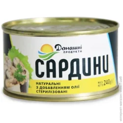 Рибна консерва Домашні Продукти Сардини в маслі з/б 240 г