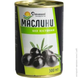 Оливки Домашні Продукти Маслины чорні 300 мл б/к (8437006915908)