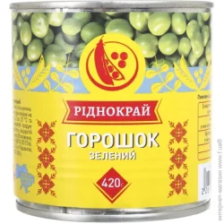 Овочева консервація Ріднокрай Зелений горошок 420 г