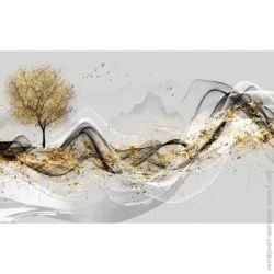 Картина Арт Фемелі Репродукція Абстракція Стрічка з деревом 80x120 см