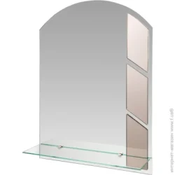 Тетра Зеркало с полкой №167 475x650 бронза