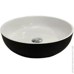 Раковина Adamant SUNLINE 395 black matte/white glossy 39.5x39.5 см
