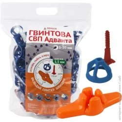 Система вирівнювання плитки Advanta Набір СВП 1,5 мм 300 шт./уп (120400)