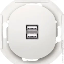 Розетка Aling-Conel Механізм USB подвійна із заземленням Eon IP20 білий E6161.0