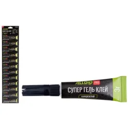 Клей-гель цианоакрилатный 3г ALLOID PRO мультикарта 12шт APGG123