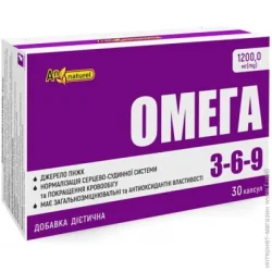 Специальная добавка An Naturel Добавка диетическая Омега 3-6-9 1200 мг смеси рыбьего жира и масла семян льна