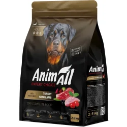 Сухой корм Animall Корм сухой для взрослых собак больших пород со свежей индейкой и ягненком 2,5 кг