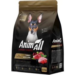 Сухий корм Animall Корм сухий для дорослих собак малих порід зі свіжою індичкою та ягням 2,5 кг