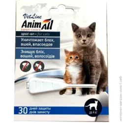 Animall Краплі ВетЛайн спот-он для котів до 4 кг 0,5 мл