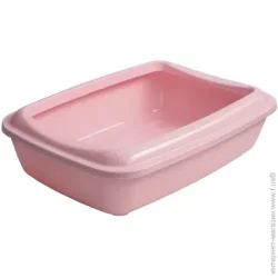 Открытый лоток под наполнитель Animall Туалет 50х37х13,5 см с лопаткой розовый