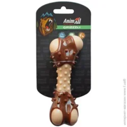 Animall Игрушка для собак GrizZzly 9840 кость с ароматом мяса М beige/brown